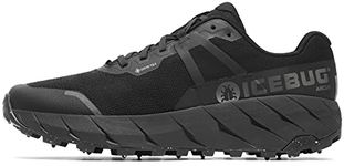 Iceubg Mens Arcus BUGrip GTX Trail Running Shoe with Carbide Studded Traction Sole, Trueblack, 9.5 UK