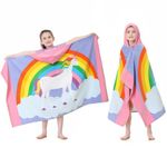 Mokani Kids Cotton Hooded Towels | Super Soft & Thick & Super Absorbent | 50" x 30" Beach Bath Swimming Towels for Girls Boys Ages 3-12