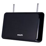 Philips Indoor TV Antenna, Rabbit Ears, Digital, HDTV Antenna, Smart TV Compatible, 4K 1080P VHF UHF, 6Ft Coaxial Cable, Dipoles, Black, SDV1227B/27