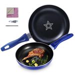 Non Stick Frying Pan, 8" & 10" Nonstick Skillet with Stay Cool Handle, Non Toxic Frying Pan Nonstick Pan for Cooking, Dishwasher & Oven Safe, 1 Cleaning Cloth & 1 Screwdriver Included