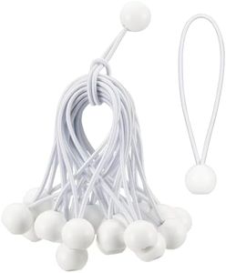 PRETEX Bungee Cords with Balls - Set of 25pcs x 6 inch Universal Elastic Cord w/Ball Ties - Heavy Duty Bungees Perfect for Tent, Canopy & Tarp Tie Down - White