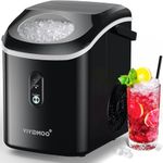 VIVIDMOO Nugget Ice Maker Countertop, 34lbs/24H Pebble Ice Machine, Self-Cleaning Sonic Ice-Maker with Basket & Scoop, Compact Pellet for Home/Office/Kitchen/RV/Party (Black, Nugget ICE)