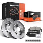 A-Premium 12.91 inch(328 mm) Rear Solid Disc Brake Rotors + Ceramic Pads Kit Compatible with Select Dodge, Chrysler, Volkswagen and Ram Models - Grand Caravan, Town & Country, Journey, C/V, Routan