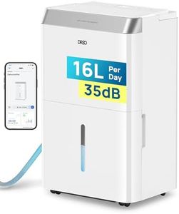 Dreo 16L/day Smart WiFi Dehumidifier Low Energy, 35dB Quiet Dehumidifiers for Home, Humidity Sensor & Display, Auto Mode, 3 Speed, Humidity Control, Laundry Drying, 24H Timer, Work with Alexa