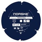 Norske Tools NCSBP283 10" x 6T Polycrystalline Diamond (PCD) Hardie Fiber Cement Saw Blade