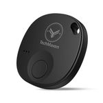 TechMaven AeroTag Bluetooth Tracker for iOS with Find My Network | Smart Anti-Lost & Anti-Theft Item Locator | Keys Wallet Bag Luggage Pets | Loud Alarm | No SIM Required | 1 Year Battery Life | Black