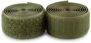 1 Inch Wide Olive Drab Sew on Hook and Loop Tape Non-Adhesive 1 Yd Length Green Nylon Hook Loop Tape Fabric Fastener Set for Military Form Bags Clothes Shoes Backpacks DIY Craft