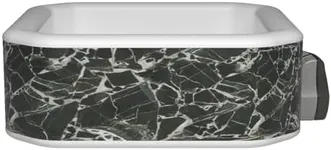 4 to 6 Person Inflatable Hot Tub Square, 82.7 Inch Outdoor Spa with 105 Bubbling Jets, Wave Massage System, Marbleized Design