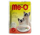 Me-O Adult Cat Food, Tuna and White Fish, 80 G (Pack of 12, 960g)