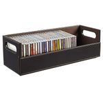 CD Storage Box with Powerful Magnetic Opening - CD Tray Holds 40 CD Cases for Media Shelf Storage and Organization