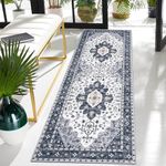 SHACOS Non Slip Runner Rug Washable 50 x 150 cm Boho Runner Rug Soft Hall Runner Rug Narrow Rug Hallway Runner Rug Floor Carpet Runner for Entryway Living Room Bedroom Kitchen (Grey)