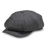 Newsboy Flat Caps Men, Shelby Baker Boy Hats for Men Grey Tweed Vintage Adjustable Peaky 8 Piece Mens Gatsby Beret Hat