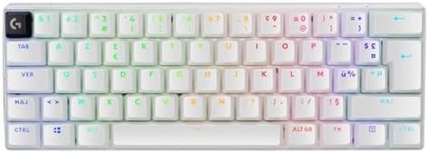 Logitech G PRO X 60 LIGHTSPEED, Clavier gaming sans fil, mécanique compact TKL 60 pour cent, LIGHTSYNC RVB, touches en PBT double couche, switchs tactiles GX optiques, Windows PC, AZERTY FR - Blanc
