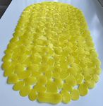 “Pebbles” Non-Slip Bath Tub Mat - 27”x14” - Non-Toxic - Safe, Clean, Anti-Bacterial, Machine-Washable, Superior Grip & Drainage - Vinyl - for Smooth Tub/Shower ONLY - Transparent Light Yellow