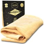 CarMax English Premium Grade Natural Chamois Leather - Large - Perfect for drying off the whole car, glass, mirrors, inside and out, super soft and highly absorbent, Made in the UK