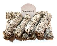 NessaStores 2 pcs California White Sage Smudge Sticks, 4-Inch Hand Tied, All Natural, Ethically Sourced for Home Cleansing, Stress Relief, & Clearing Negative Energy JC-006