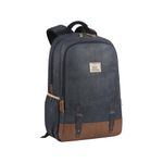 Gear Classic 20L Small Faux Leather Water Resistant Anti Theft Laptop Backpack/Backpack for Men/Women (Navy-Tan)