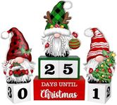 Christmas Advent Calendar 2025 Countdown to Christmas -30 Days Gnomes Classic Rustic Wood Sign Table Decor Holiday Home Decoration (01)