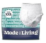 Made For Living, Size XXL (>62"), Incontinence Underwear for Women & Men, Ultimate Absorbency Overnight Adult Pull Ups, Disposable Diapers, Dual Absorbent Core, 20 Count, XX-Large