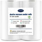 Deefre Vacuum Sealer Bags 2 Rolls 8"x50' Commercial Grade Food Saver Bags for Seal a Meal, BPA Free, Heavy Duty, Great for vac Storage, Meal Prep or Sous Vide