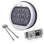 Replacement Chrome Keypad Electronic Safe Lock, with Solenoid Lock & 2 Override Keys Chrome Keypad DIY Safe Electronic Lock, Fit All Kinds of safes, Home safes, Vault Doors, and More.