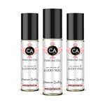 CA Perfume Impression of Emra Lucky You For Women Replica Fragrance Body Oil Dupes Alcohol-Free Essential Aromatherapy Sample Travel Size Concentrated Long Lasting Attar Roll-On 0.3 Fl Oz-X3