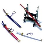 GULLI BULLI Unsharped Metal Katana Keychain With Stand- Multicolor (Pack Of Any 3), Black