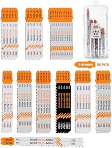 50PCS T Shank Jigsaw Blades Set - BGTEC HCS/HSS Jig Saw Blades for Wood, Plastic and Metal Cutting(T118A,T118B,T127D,T123X,T101AO,T101B,T101BR,T101D,T144D,T345XF)