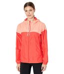 Columbia Women's Flash Forward Lined Windbreaker, Red Hibiscus/Coral Reef, X-Large