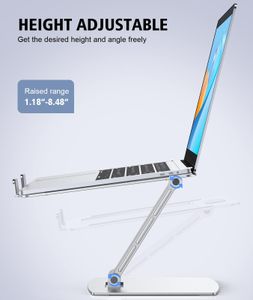 Glangeh Adjustable Laptop Stand – Silver Ergonomic Portable Riser