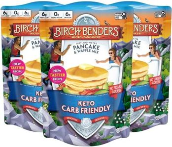 Keto Pancake & Waffle Mix by Birch Benders, High Protein, Gluten-free, Made with Almond, Just Add Water, 10 oz (Pack of 3)