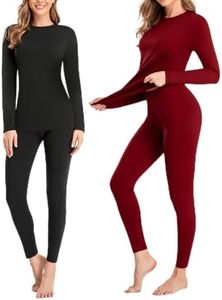 SIMIYA 2 Packs Thermal Underwear for Women Long Johns Set Base Layer Winter
