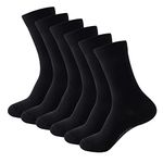 ThemeDesigner Mens Black Dress Socks Cotton Thin Light Lightweight Long Work Sock for Women Men-TD11BL4