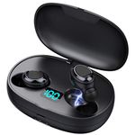 Mini Wireless Earbuds, Bluetooth 5.0 Headphones with SUPER MINI SIZE of 3G, UP to 50 Hrs Playtime, Deep Bass Stereo Sound, Mic, Advanced Noise Cancellation, Wireless 2200mAh Charging Case