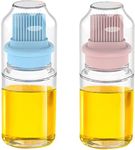 Xenon Venture 150 ml Glass Oil Dispenser Bottle with Brush for Kitchen with Dustproof Cap,Food Storage Jar Container with Brush for Ghee, Butter, Oil & Stoppers(Multicolour) (2)