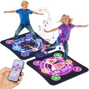 TooLion Double Dance Mat for Kids 3-12 - Dance Pad with Light-Up 12 Buttons,5 Game Modes,Touch-Sensitive & Built-in Music & Adjustable Volume,Christmas Birthday Gift for Boys Girls