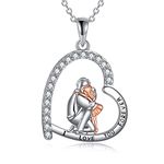 YAFEINI Father Daughter Necklace S925 Sterling Silver Father Daughter Pendant Dad Necklace Daughter Jewellery Gifts for Women Men Girls (A-Father Daughter)