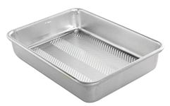 Nordic Ware Prism 9" x 13" Rectangular Cake Pan, Aluminium Baking Tin with Improved Airflow, Premium Bakeware Made in The USA, Silver