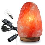 Original Himalayan Authentic Pink Crystal Rock Salt Lamp - Bedside Mood Wooden Base Lamps Premium Quality for Good Health Natural Remedies (5-7 KG)