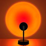 YouOKLight Sunset Lamp, Projector Sunset Light 10W LED Projection Night Light 180 Degree Rotation Romantic Rainbow Light USB Charging for Photography Party Home Living Room Bedroom Decor, Sunset Red…