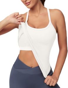MathCat Racerback Tank Tops Workout Tops for Women | Built in Bra, Y Back Camisole, Seamless, Lightweight, Stretch, Mesh Vents, Light Support, Sleeveless, Yoga, Athletic