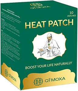 QiMoxa Natural Heat Patch-Pain Relief of Neck, Shoulder, Back, Sciatica, Joint, Muscle, Period Cramps-Moxibustion Vital Energy Heating Pads Penetrate Deep-Fast Acting Packs-Long Lasting Patches-10PCS