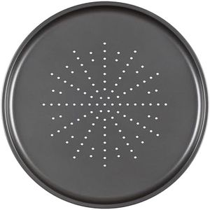 Prochef Non-Stick Large 32.5cm/12.5inch Carbon Steel Pizza Tray - Fridge, Freezer & Dishwasher Safe with 5 Year Guarantee - Black