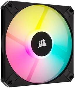 Corsair AF120 RGB Slim, 120mm PWM Fluid Dynamic Bearing Fan - Thin Profile for Small-Form Cases - Low-Noise - Up to 2000 RPM - 8 Addressable RGB LEDs - Single Pack - Black