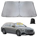 nuoozy Compatible with Windshield Sunshade Folded Front Windshield Sun Visor Ice Crystal Nano for Mercedes Benz E Class W212 W212L 2003 2004 2005 2006 2007 2008 2009 2010 2011 2012 2013 2014 2015