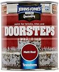 Johnstone's Paint for Bricks, Tiles and Doorsteps - Matt Red 750ml