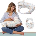 RUGUIES- Nursing Pillow- Breast Feeding Pillow Baby- Ergonomic and Adjustable Breastfeeding Pillows-Additional Anti-reflux Cushion to Elevate the Baby's Head-Double Washable Cover 100% Cotton.