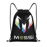 EZB Football Legend Messi Drawstring Bag | 36x30cm Midi Sized Backpack | Multi-Use: Sports Kits, PE Kits, Gym, Lunch, Holiday, Beach | Soccer Pump Bag | Messi Colourful Bag