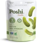 Poshi Petite Dill Pickles with Sea Salt - Ready-to-Eat Premium Mini Whole Pickles for Snacking, 5 Calories Per Pack, 10 Packs (2 oz Each)