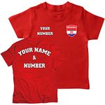 lepni.me Kids Croatia Soccer Shirt Your Name Number Croatian Flag Badge Personalized Jersey Custom Football World Cup 2022 (14-15 Years Red Multi Color)